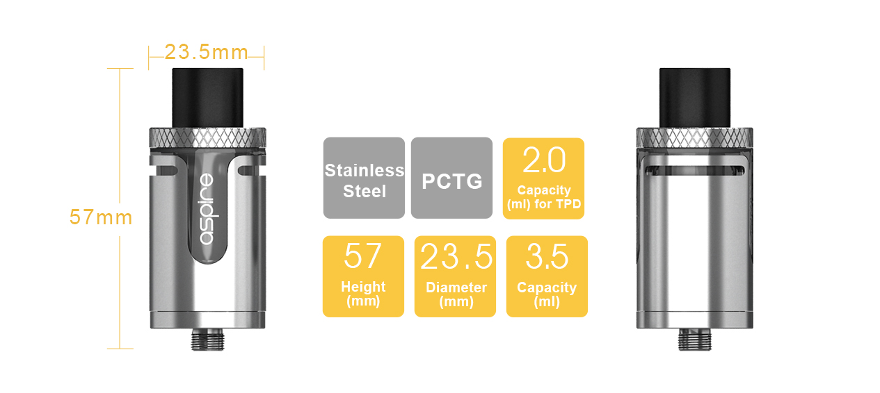 Aspire Cleito EXO Specifications