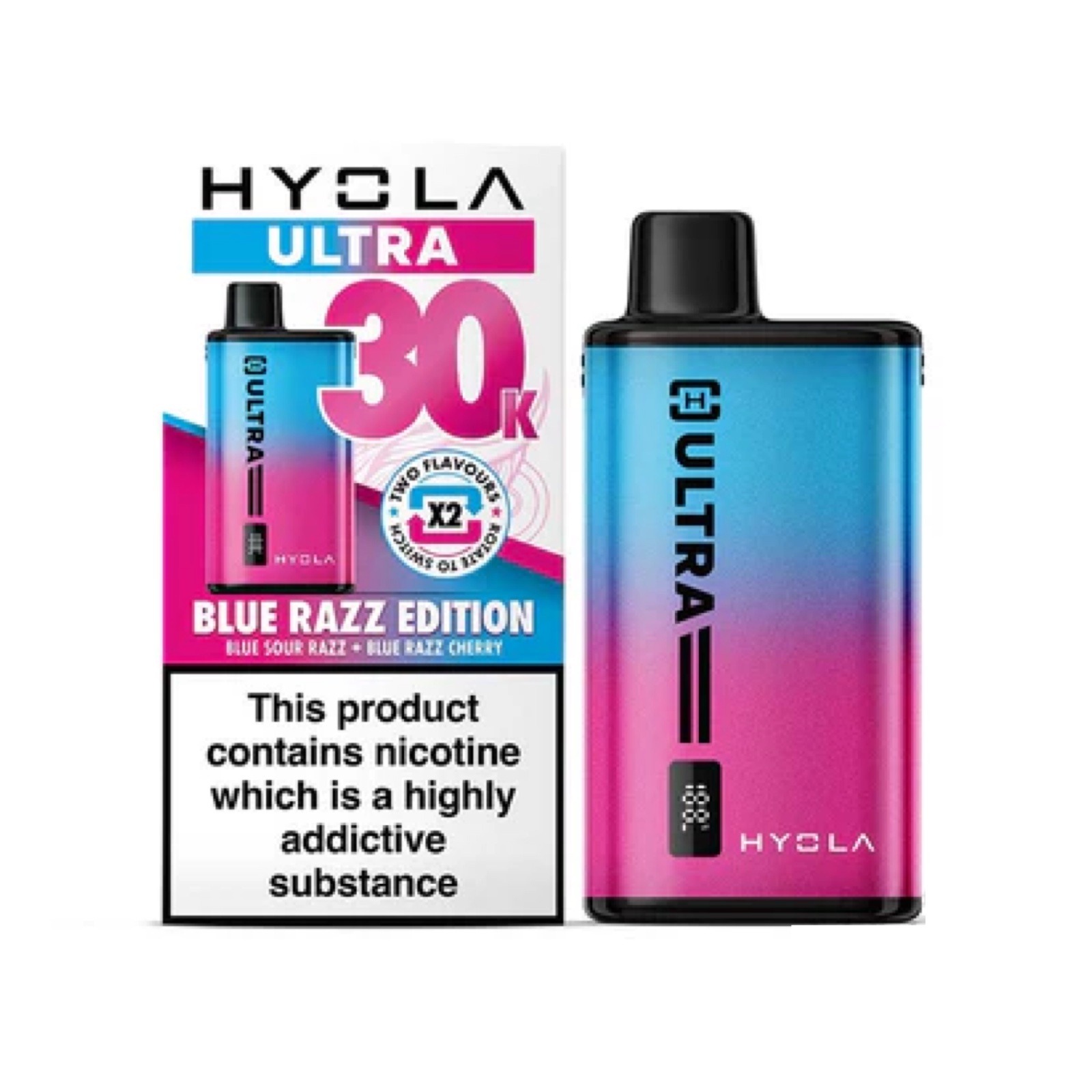Ultra Razz Hyola Ultra 30k Prefilled Pod Kits – Blue Razz Flavour 20mg Salt Nicotine
