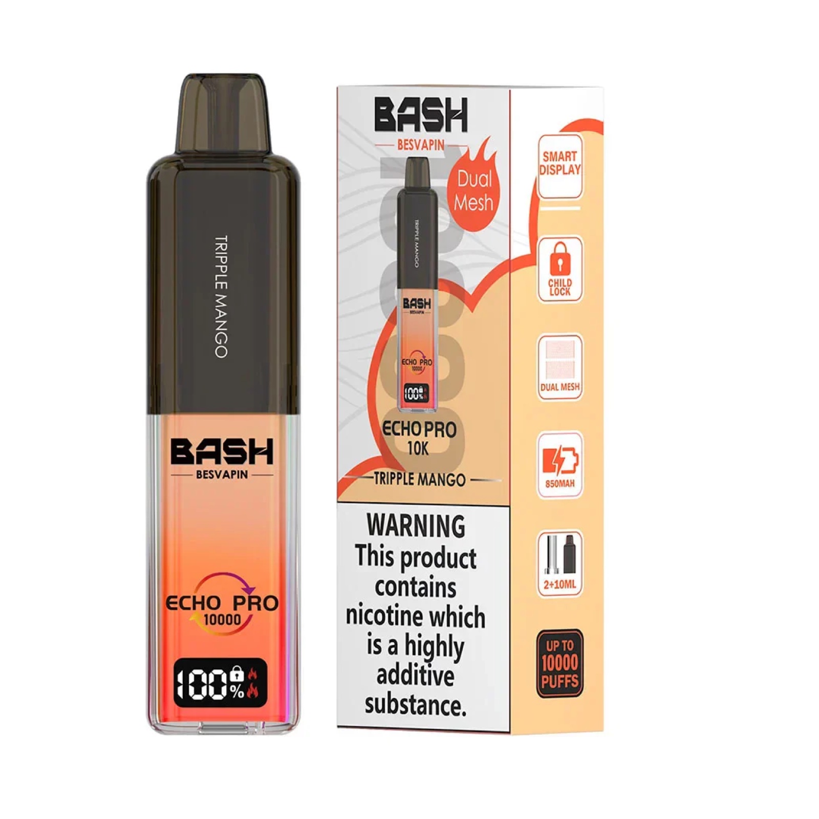 Bash Vape Echo Pro 10K Triple Mango Prefilled Pod Kits | UK
